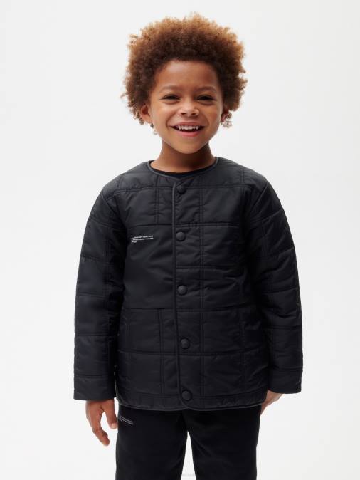 niños chaqueta acolchada sin cuello flwrdwn Pangaia negro ropa TDTH651