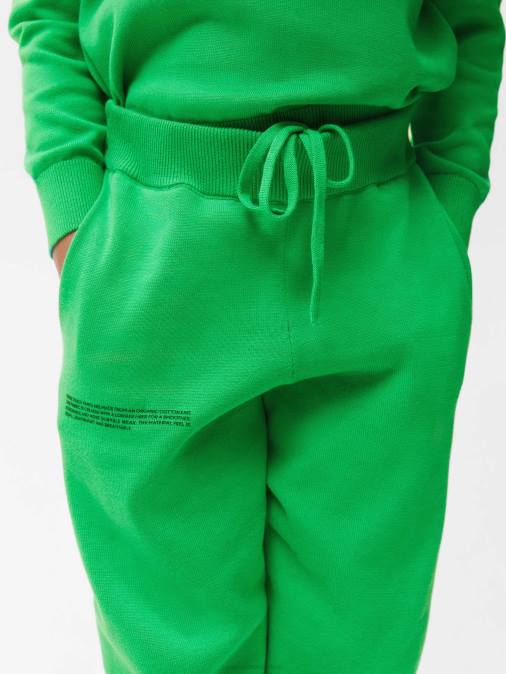 niños pantalones de chándal de punto de algodón orgánico Pangaia Jade verde ropa TDTH643