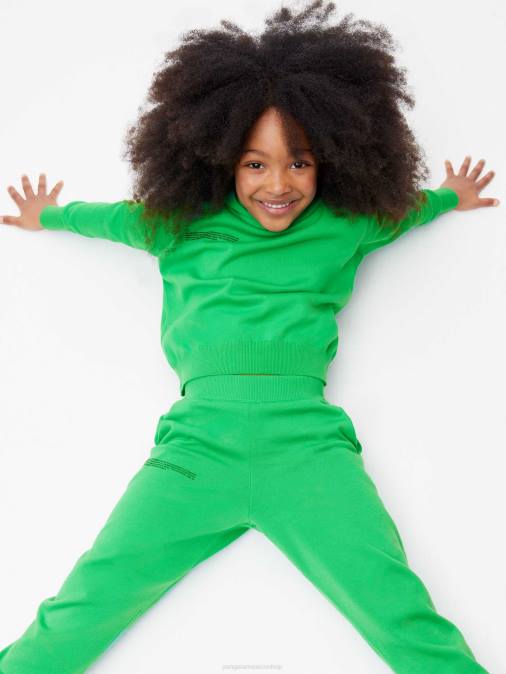 niños pantalones de chándal de punto de algodón orgánico Pangaia Jade verde ropa TDTH643