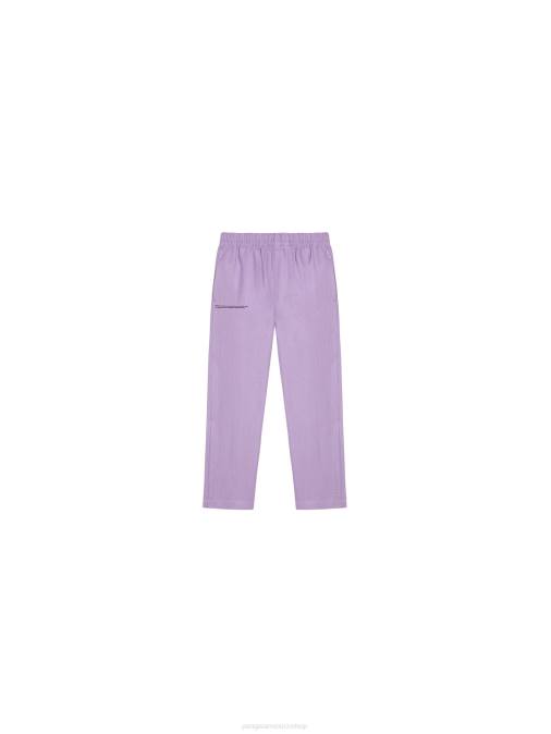 niños pantalones de lino de aloe Pangaia orquídea púrpura ropa TDTH646