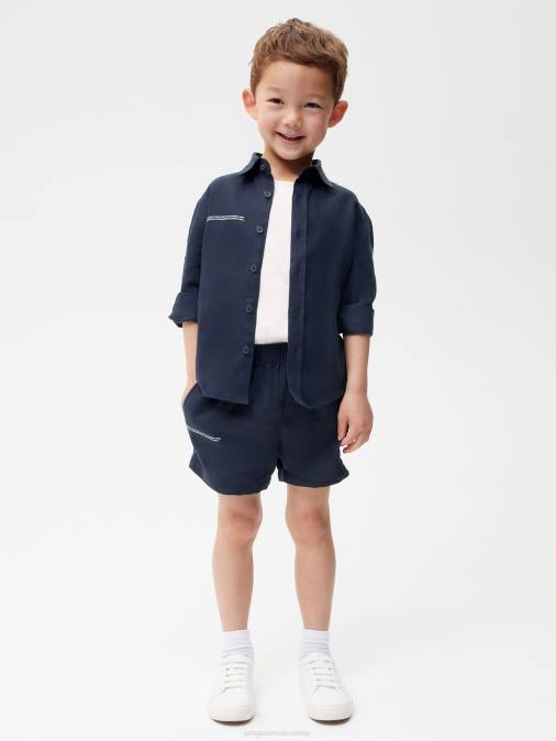 niños shorts de lino con aloe Pangaia Azul marino ropa TDTH623