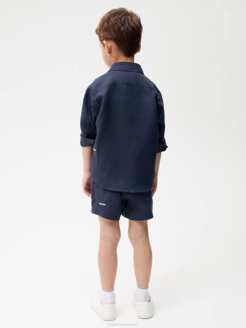 niños shorts de lino con aloe Pangaia Azul marino ropa TDTH623