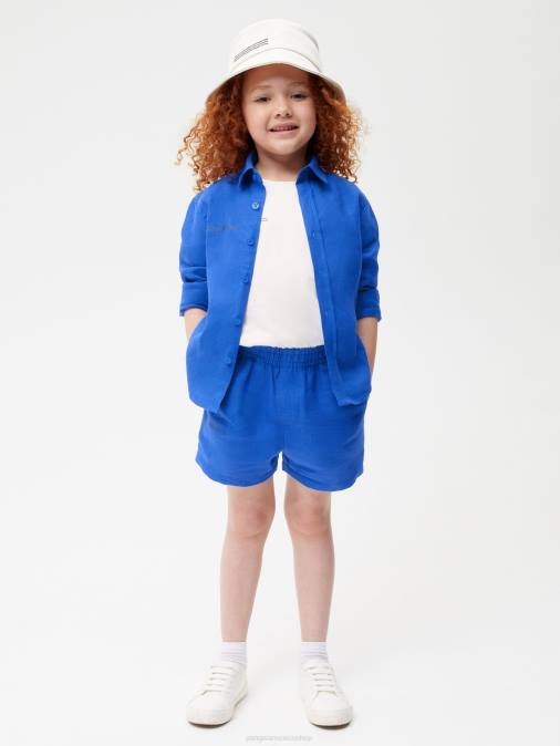 niños shorts de lino con aloe Pangaia azul cobalto ropa TDTH620
