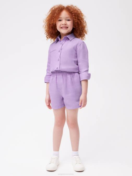 niños shorts de lino con aloe Pangaia orquídea púrpura ropa TDTH614