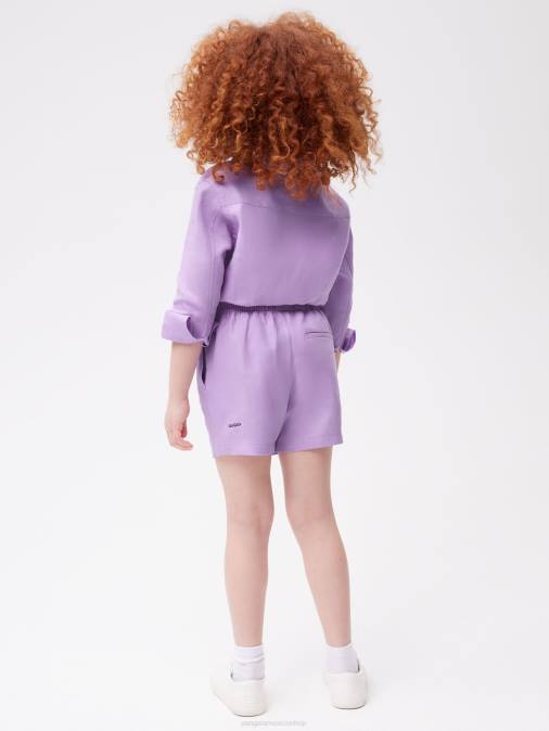 niños shorts de lino con aloe Pangaia orquídea púrpura ropa TDTH614