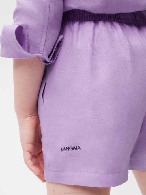 niños shorts de lino con aloe Pangaia orquídea púrpura ropa TDTH614