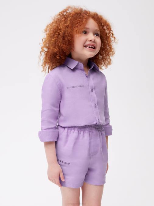 niños shorts de lino con aloe Pangaia orquídea púrpura ropa TDTH614