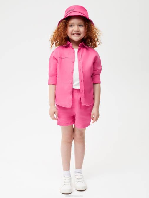 niños shorts de lino con aloe Pangaia rosa flamenco ropa TDTH609