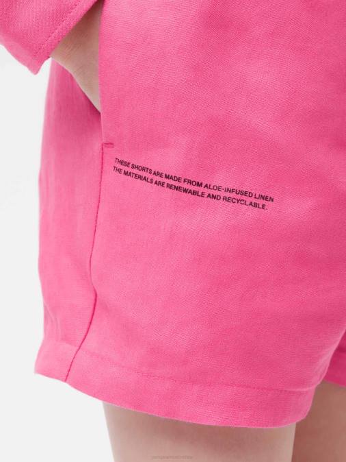niños shorts de lino con aloe Pangaia rosa flamenco ropa TDTH609