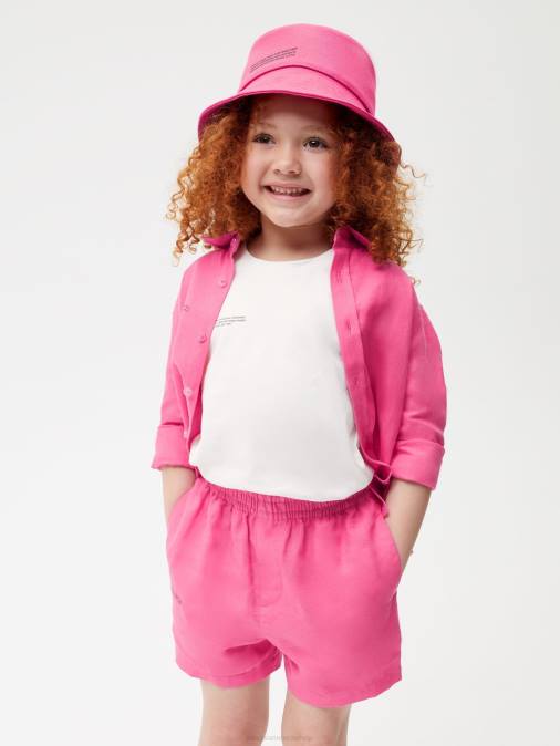 niños shorts de lino con aloe Pangaia rosa flamenco ropa TDTH609