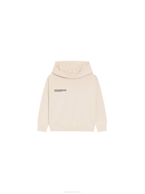 niños sudadera con capucha de punto de algodón orgánico Pangaia arena ropa TDTH559