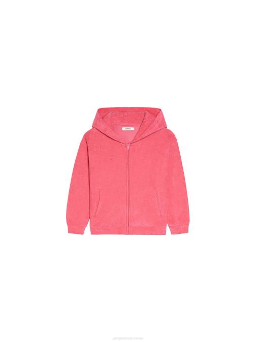 niños sudadera con capucha y cierre de toalla Pangaia loto rosa ropa TDTH564