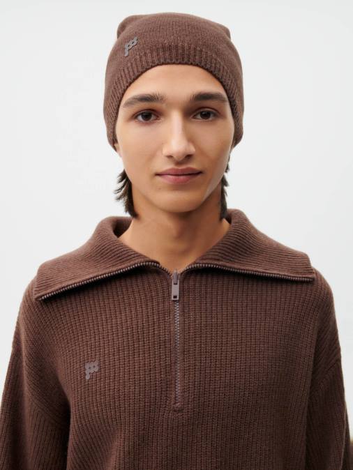 unisexo gorro de cachemir reciclado Pangaia Castaño accesorios TDTH501